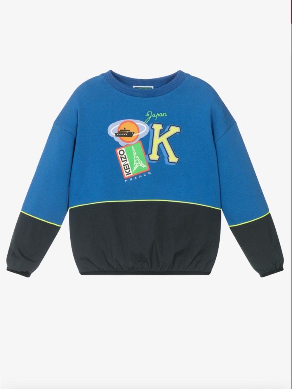 Kenzo Blue and Black Patch Logo Sweatshirt